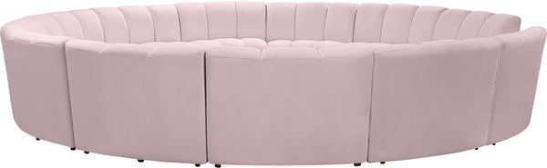 Infinity Velvet / Engineered Wood / Foam Contemporary Pink Velvet 12pc. Modular Sectional - 183" W x 181" D x 33" H