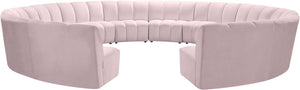 Infinity Velvet / Engineered Wood / Foam Contemporary Pink Velvet 12pc. Modular Sectional - 183" W x 181" D x 33" H