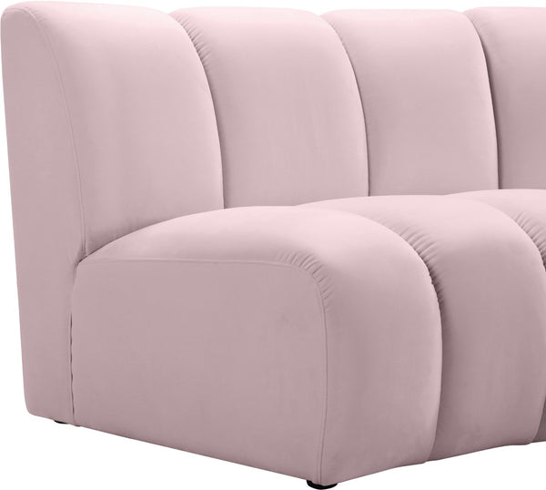 Infinity Velvet / Engineered Wood / Foam Contemporary Pink Velvet 12pc. Modular Sectional - 183" W x 181" D x 33" H
