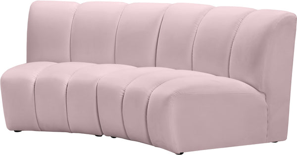Infinity Velvet / Engineered Wood Contemporary Pink Velvet 2pc. Modular Sectional - 83" W x 41" D x 33" H