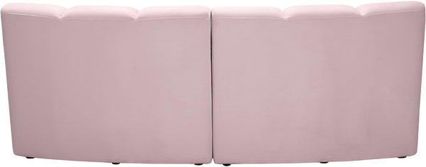 Infinity Velvet / Engineered Wood Contemporary Pink Velvet 2pc. Modular Sectional - 83" W x 41" D x 33" H