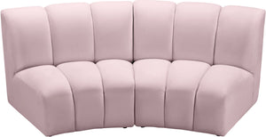 Infinity Velvet / Engineered Wood Contemporary Pink Velvet 2pc. Modular Sectional - 83" W x 41" D x 33" H
