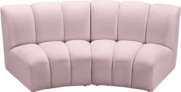 Infinity Velvet / Engineered Wood Contemporary Pink Velvet 2pc. Modular Sectional - 83" W x 41" D x 33" H