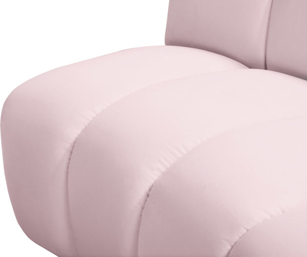 Infinity Velvet / Engineered Wood Contemporary Pink Velvet 2pc. Modular Sectional - 83" W x 41" D x 33" H