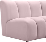 Infinity Velvet / Engineered Wood Contemporary Pink Velvet 2pc. Modular Sectional - 83" W x 41" D x 33" H
