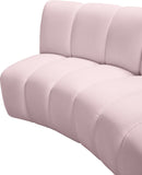 Infinity Velvet / Engineered Wood Contemporary Pink Velvet 3pc. Modular Sectional - 119" W x 48" D x 33" H