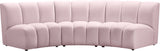 Infinity Velvet / Engineered Wood Contemporary Pink Velvet 3pc. Modular Sectional - 119" W x 48" D x 33" H