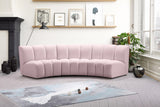 Infinity Velvet / Engineered Wood Contemporary Pink Velvet 3pc. Modular Sectional - 119" W x 48" D x 33" H