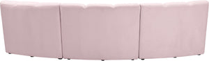 Infinity Velvet / Engineered Wood Contemporary Pink Velvet 3pc. Modular Sectional - 119" W x 48" D x 33" H