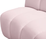 Infinity Velvet / Engineered Wood Contemporary Pink Velvet 3pc. Modular Sectional - 119" W x 48" D x 33" H