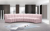 Infinity Velvet / Engineered Wood Contemporary Pink Velvet 4pc. Modular Sectional - 148" W x 59" D x 33" H