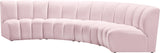 Infinity Velvet / Engineered Wood Contemporary Pink Velvet 4pc. Modular Sectional - 148" W x 59" D x 33" H