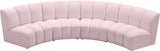 Infinity Velvet / Engineered Wood Contemporary Pink Velvet 4pc. Modular Sectional - 148" W x 59" D x 33" H