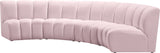 Infinity Velvet / Engineered Wood Contemporary Pink Velvet 4pc. Modular Sectional - 148" W x 59" D x 33" H