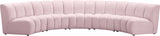 Infinity Velvet / Engineered Wood Contemporary Pink Velvet 5pc. Modular Sectional - 167" W x 71" D x 33" H