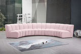 Infinity Velvet / Engineered Wood Contemporary Pink Velvet 5pc. Modular Sectional - 167" W x 71" D x 33" H