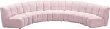 Infinity Velvet / Engineered Wood Contemporary Pink Velvet 5pc. Modular Sectional - 167" W x 71" D x 33" H