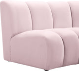 Infinity Velvet / Engineered Wood Contemporary Pink Velvet 5pc. Modular Sectional - 167" W x 71" D x 33" H