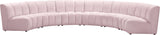 Infinity Velvet / Engineered Wood Contemporary Pink Velvet 6pc. Modular Sectional - 174" W x 85" D x 33" H