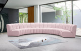 Infinity Velvet / Engineered Wood Contemporary Pink Velvet 6pc. Modular Sectional - 174" W x 85" D x 33" H