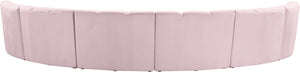 Infinity Velvet / Engineered Wood Contemporary Pink Velvet 6pc. Modular Sectional - 174" W x 85" D x 33" H