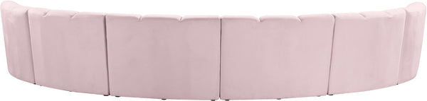 Infinity Velvet / Engineered Wood Contemporary Pink Velvet 6pc. Modular Sectional - 174" W x 85" D x 33" H
