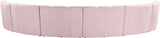 Infinity Velvet / Engineered Wood Contemporary Pink Velvet 6pc. Modular Sectional - 174" W x 85" D x 33" H