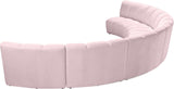 Infinity Velvet / Engineered Wood Contemporary Pink Velvet 6pc. Modular Sectional - 174" W x 85" D x 33" H