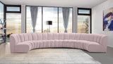 Infinity Velvet / Engineered Wood / Foam Contemporary Pink Velvet 7pc. Modular Sectional - 183" W x 104" D x 33" H