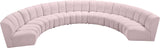 Infinity Velvet / Engineered Wood / Foam Contemporary Pink Velvet 7pc. Modular Sectional - 183" W x 104" D x 33" H