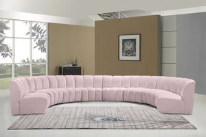 Infinity Velvet / Engineered Wood / Foam Contemporary Pink Velvet 8pc. Modular Sectional - 183" W x 124" D x 33" H
