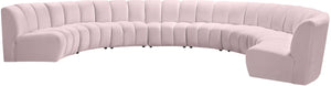 Infinity Velvet / Engineered Wood / Foam Contemporary Pink Velvet 8pc. Modular Sectional - 183" W x 124" D x 33" H
