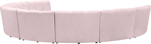 Infinity Velvet / Engineered Wood / Foam Contemporary Pink Velvet 8pc. Modular Sectional - 183" W x 124" D x 33" H