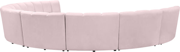 Infinity Velvet / Engineered Wood / Foam Contemporary Pink Velvet 8pc. Modular Sectional - 183" W x 124" D x 33" H