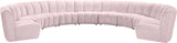 Infinity Velvet / Engineered Wood / Foam Contemporary Pink Velvet 9pc. Modular Sectional - 183" W x 142" D x 33" H