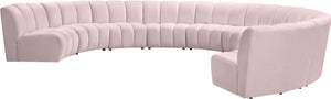 Infinity Velvet / Engineered Wood / Foam Contemporary Pink Velvet 9pc. Modular Sectional - 183" W x 142" D x 33" H