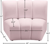 Infinity Velvet / Engineered Wood Contemporary Pink Velvet Modular Chair - 43" W x 36" D x 33" H