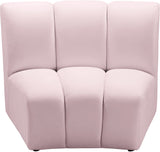 Infinity Velvet / Engineered Wood Contemporary Pink Velvet Modular Chair - 43" W x 36" D x 33" H