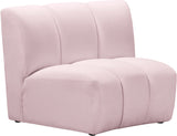 Infinity Velvet / Engineered Wood Contemporary Pink Velvet Modular Chair - 43" W x 36" D x 33" H