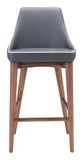 English Elm EE2608 100% Polyurethane, Plywood, Birch Wood Mid Century Commercial Grade Counter Chair Dark Gray, Brown 100% Polyurethane, Plywood, Birch Wood