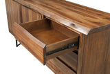 Alpine Furniture Live Edge Server, Light Walnut 1968-06 Light Walnut Solid Acacia Wood with Metal Legs 67 x 17.5 x 32