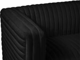 Ravish Velvet / Engineered Wood / Metal / Foam Contemporary Black Velvet Chair - 43" W x 35" D x 31.5" H