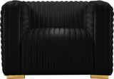 Ravish Velvet / Engineered Wood / Metal / Foam Contemporary Black Velvet Chair - 43" W x 35" D x 31.5" H