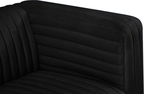Ravish Velvet / Engineered Wood / Metal / Foam Contemporary Black Velvet Loveseat - 65" W x 35" D x 31.5" H