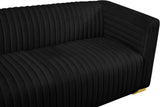 Ravish Velvet / Engineered Wood / Metal / Foam Contemporary Black Velvet Sofa - 88" W x 35" D x 31.5" H