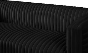 Ravish Velvet / Engineered Wood / Metal / Foam Contemporary Black Velvet Sofa - 88" W x 35" D x 31.5" H