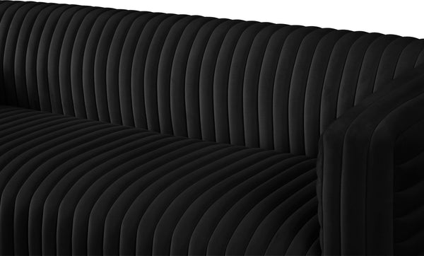 Ravish Velvet / Engineered Wood / Metal / Foam Contemporary Black Velvet Sofa - 88" W x 35" D x 31.5" H