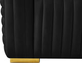 Ravish Velvet / Engineered Wood / Metal / Foam Contemporary Black Velvet Sofa - 88" W x 35" D x 31.5" H