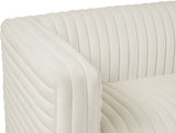 Ravish Velvet / Engineered Wood / Metal / Foam Contemporary Cream Velvet Chair - 43" W x 35" D x 31.5" H