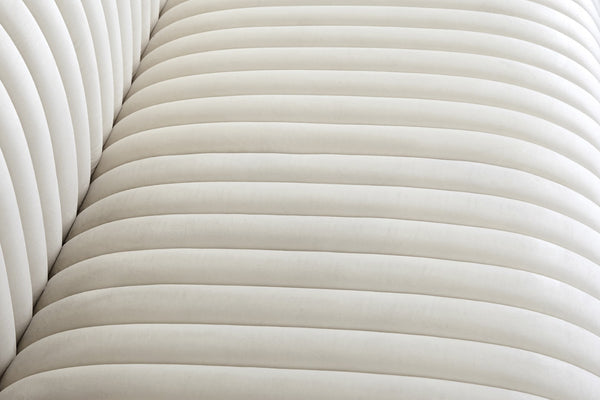 Ravish Velvet / Engineered Wood / Metal / Foam Contemporary Cream Velvet Chair - 43" W x 35" D x 31.5" H